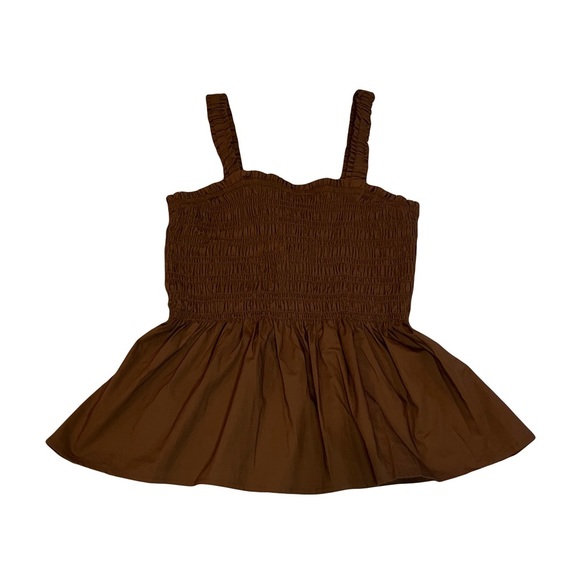 GAP halter top brown elastic rouched summer top cotton tank‎ top vacation - Picture 2 of 4